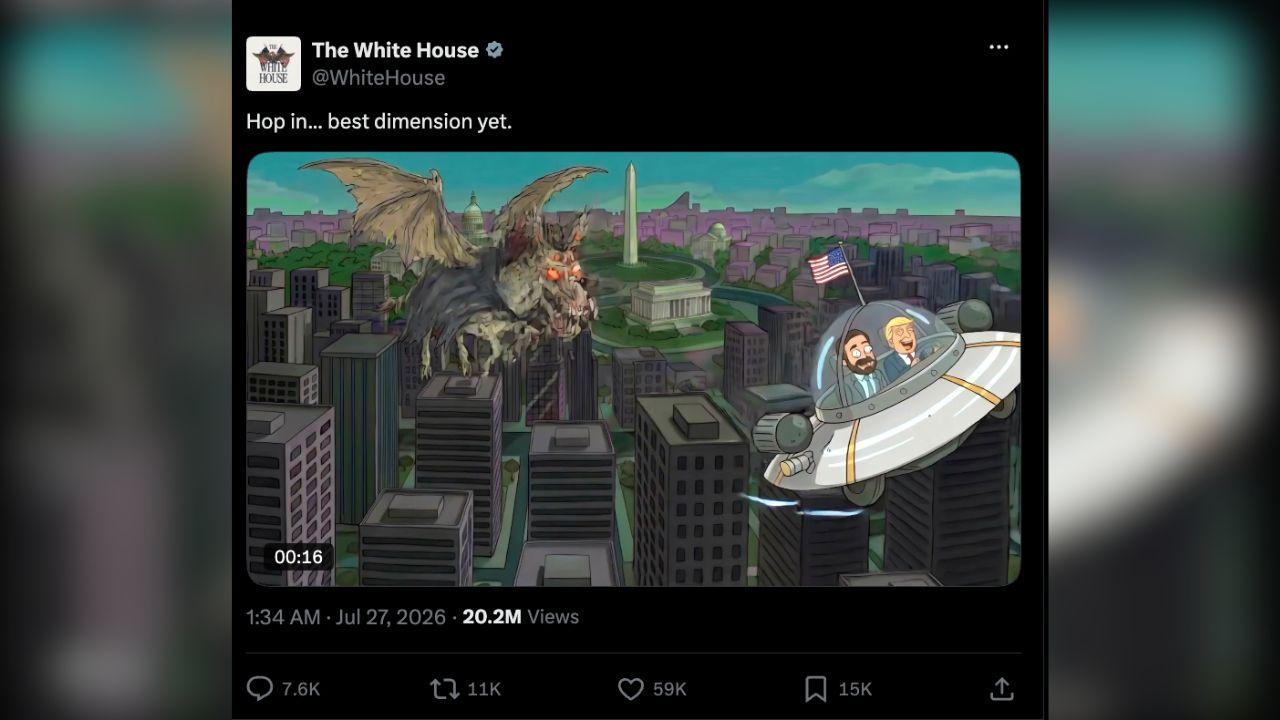 Image of The video mixed MAGA messaging with science fiction imagery.