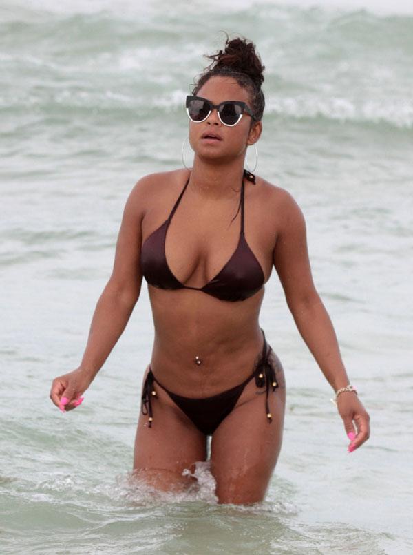 Christina Milian Shows Nipple Ring In Tiny Bikini During Miami Beach Day