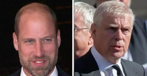 Split photo of Prince William and Andrew Mounbatten-Windsor