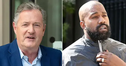 Composite photo of Piers Morgan and Kanye West