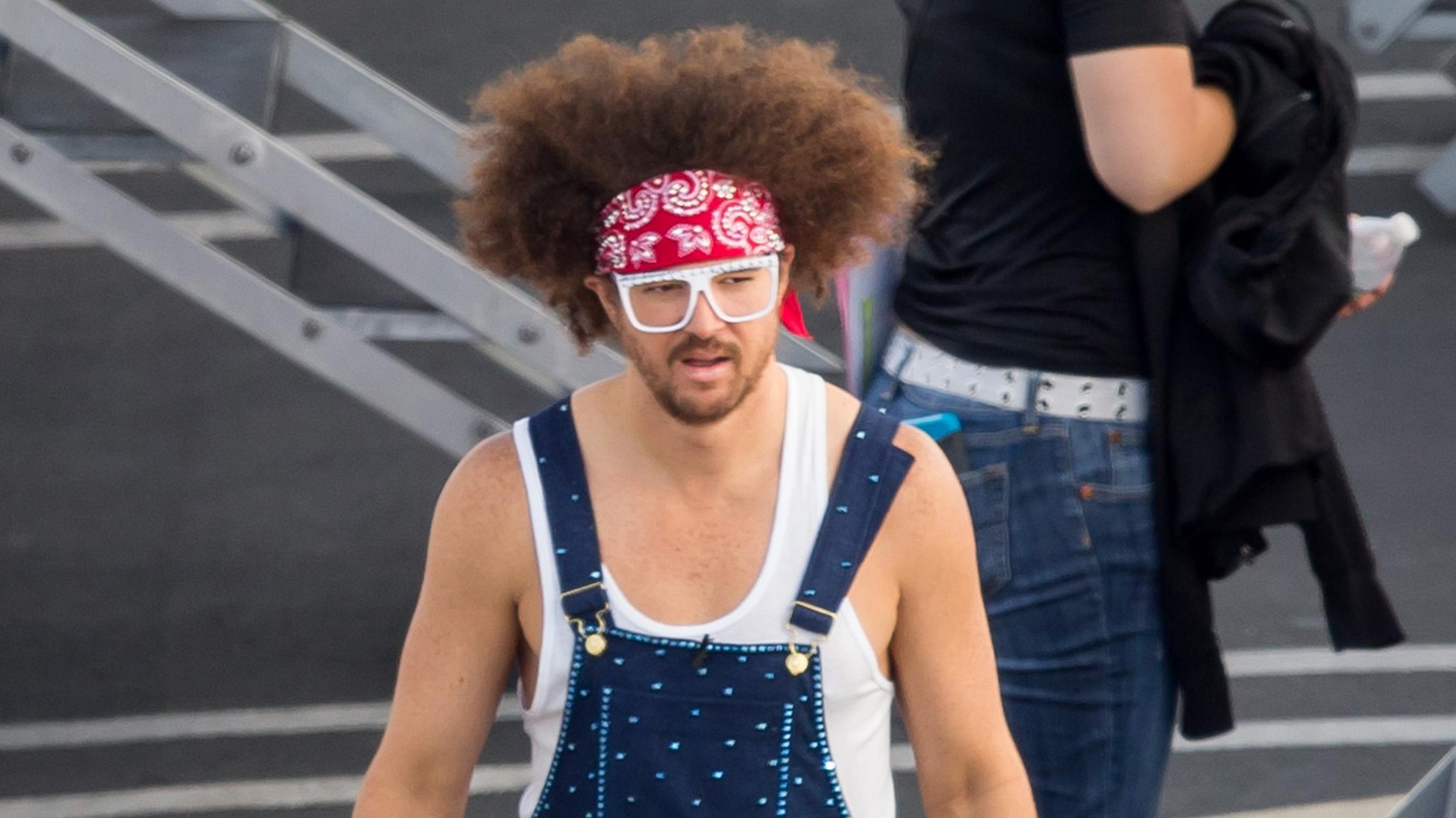 Redfoo and Emma Slater seen at the &#8216;Dancing with the Stars&#8217; studio in Los Angeles, California