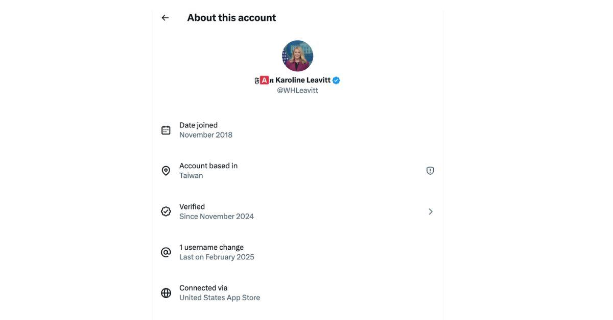 image of The user posting as @WHLeavitt is based outside of the U.S.