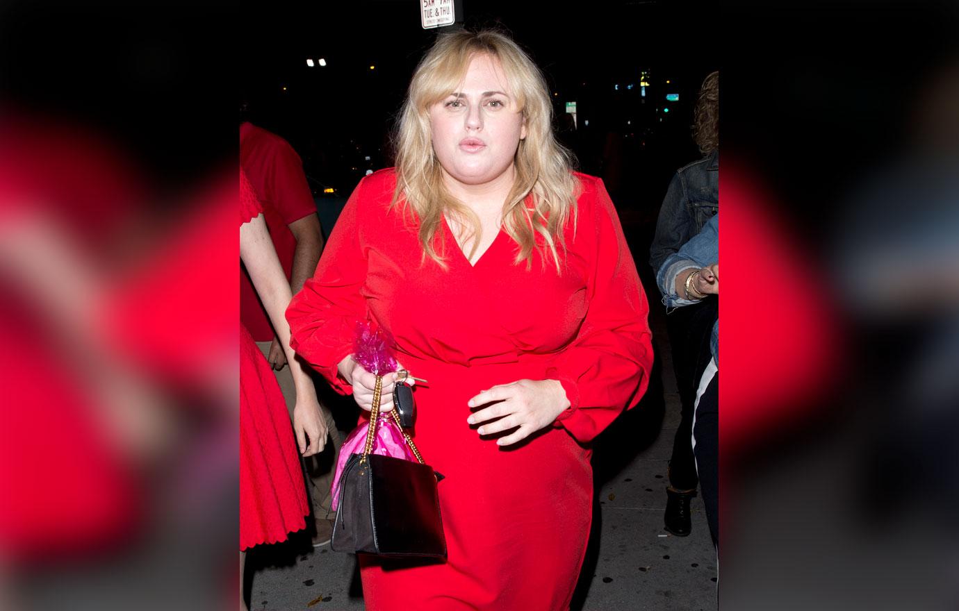 Lady in Red! Rebel Wilson was all smiles while leaving dinner at &#8216;Craigs&#8217; Restaurant in West Hollywood, CA