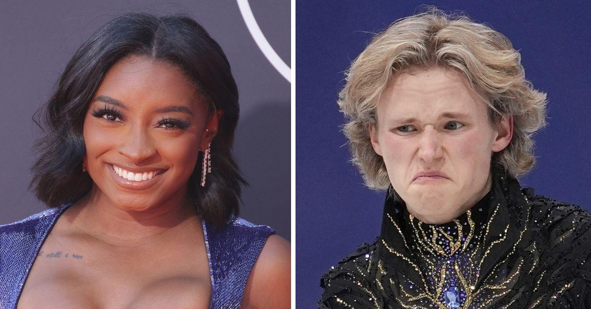 split photo of Simone Biles & Ilia Malinin