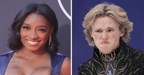 split photo of Simone Biles & Ilia Malinin