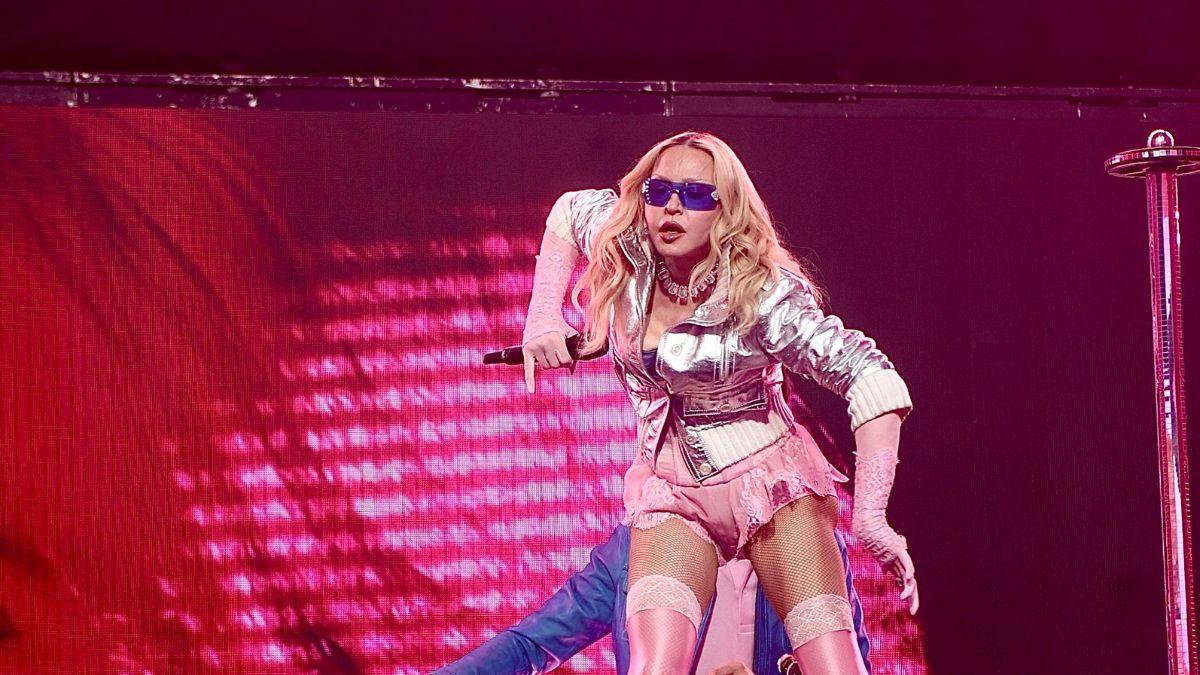 Image of Madonna performed at her 'Celebration Tour.'