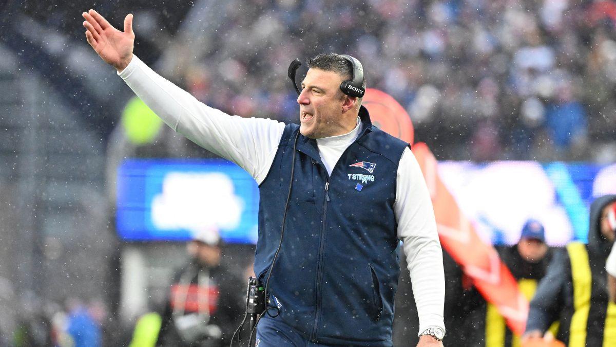 Image of Mike Vrabel preached the importance of 'making good decisions' during a recent press conference.