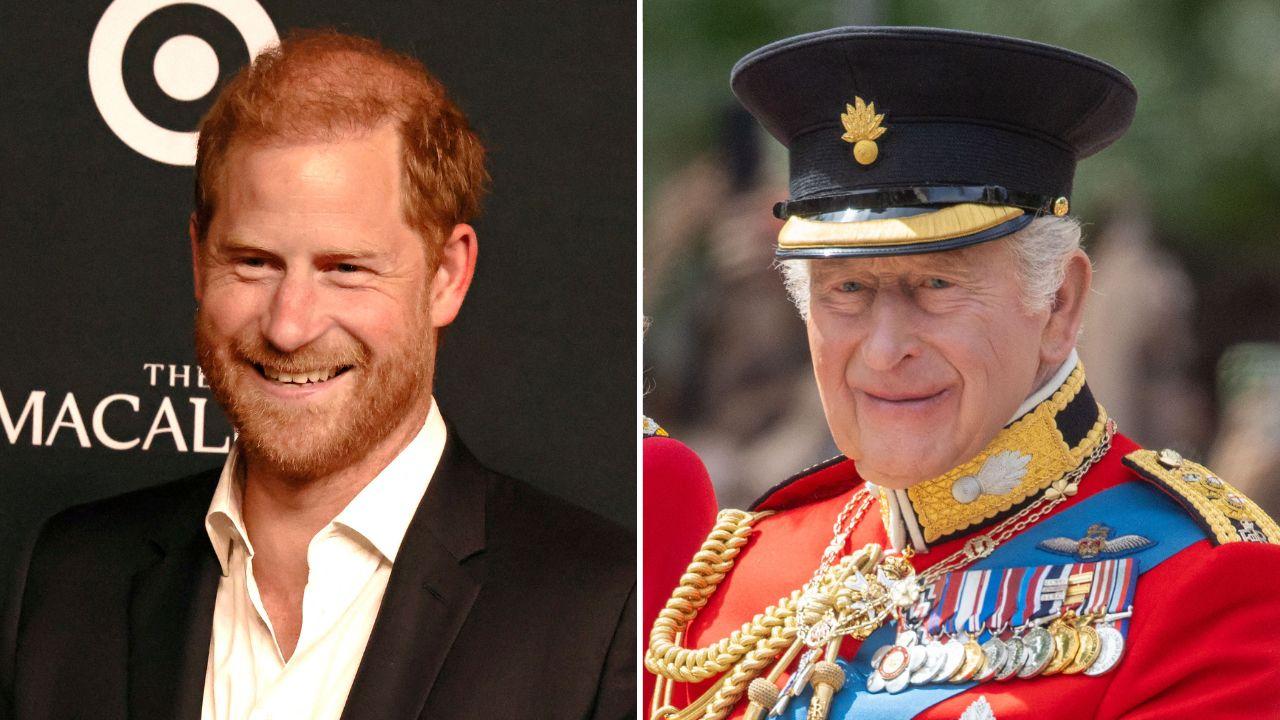 Photo of Prince Harry and King Charles.