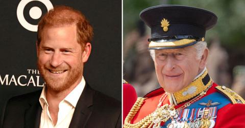 Photo of Prince Harry and King Charles.