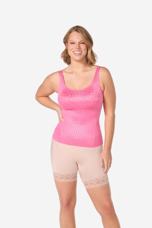 simply smooth pocket cami heart hot pink