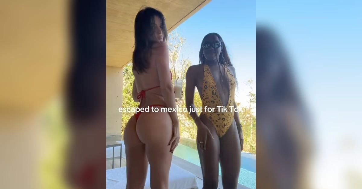 emily ratajkowski spills out bikini shows off toned body mexico photos