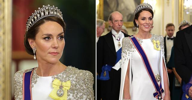 kate middleton king charles banquet crystal gown tiara photos pp