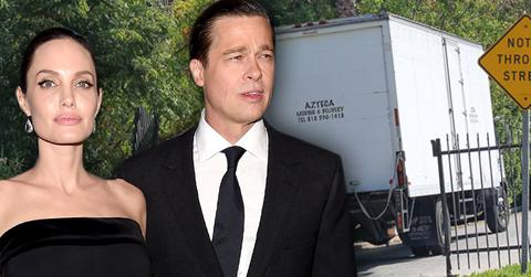 Brad pitt angelina jolie divorce moving out move trucks home long