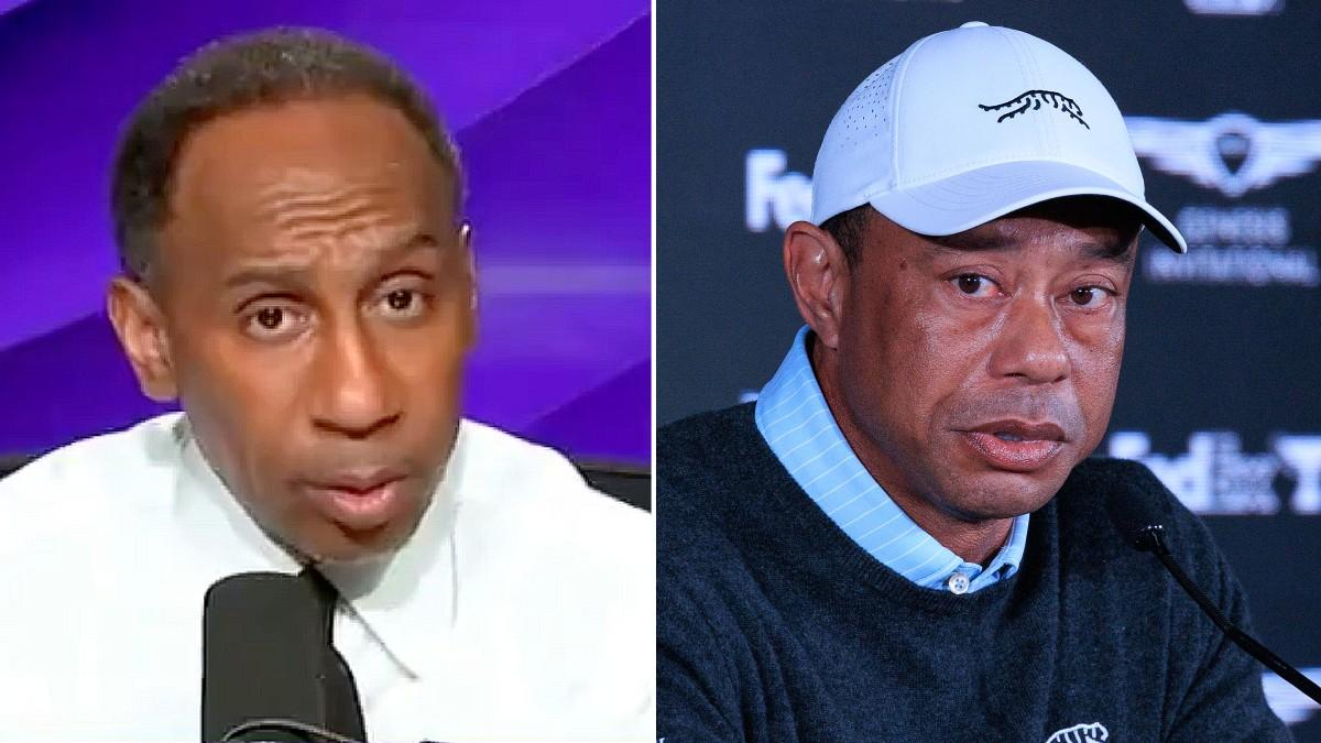 split of Stephen A. Smith, Tiger Woods. 