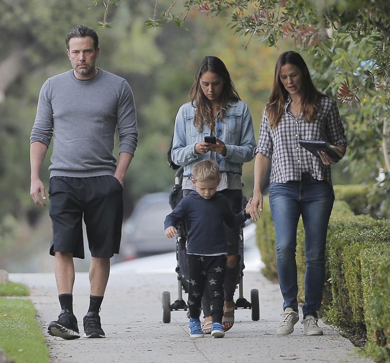 Exclusive&#8230; Ben Affleck &amp; Jennifer Garner Enjoy Breakfast In Santa Monica With Their Son **NO USE W/O PRIOR AGREEMENT &#8211; CALL FOR PRICING**