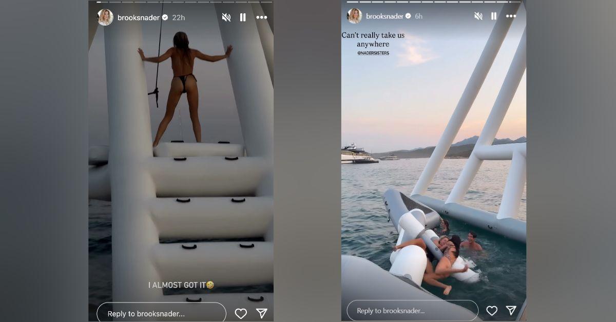 image of Brooks Nader went topless on vacation in Italy.