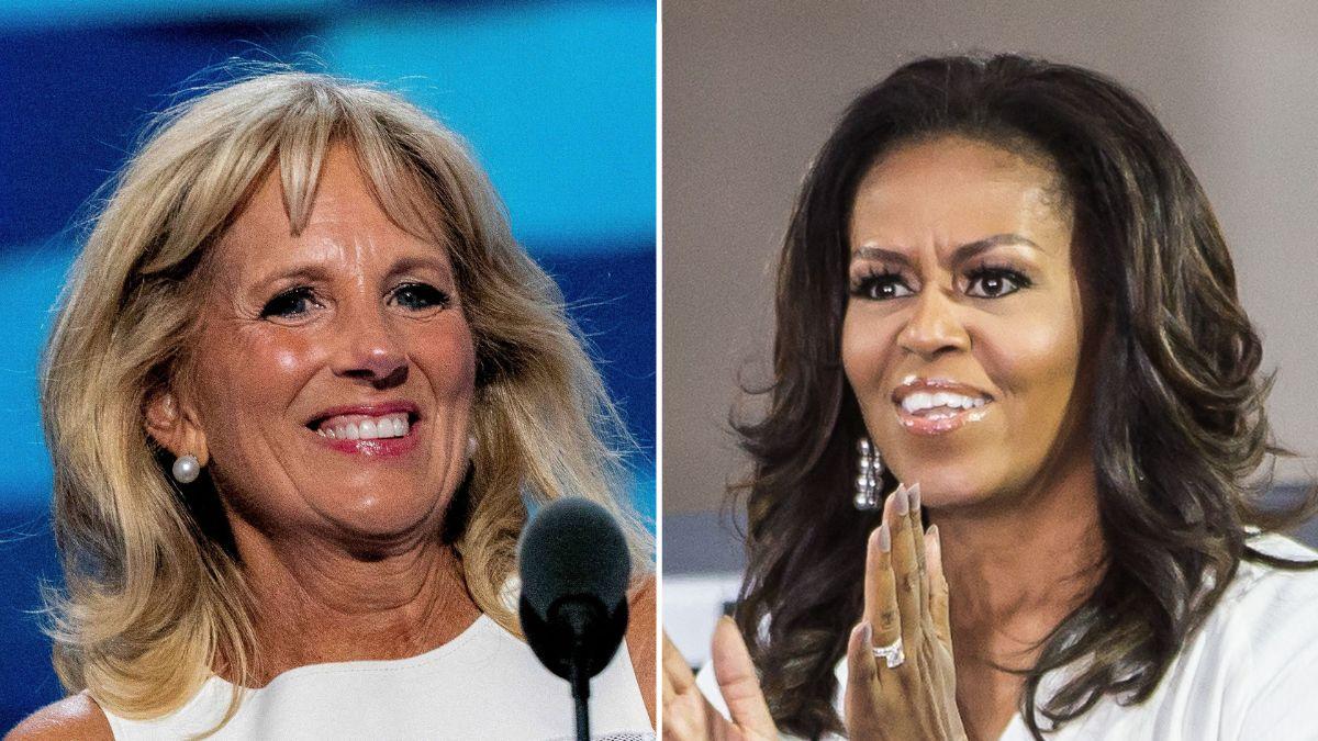 Photo of Jill Biden and Michelle Obama