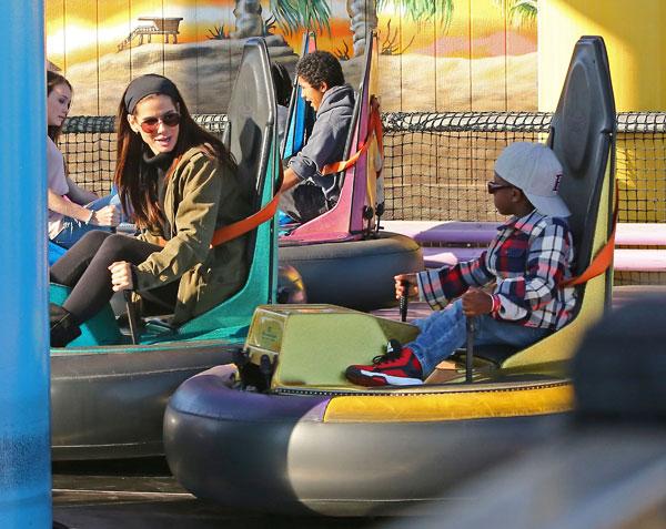 sandra bullock son louis bumper car fun