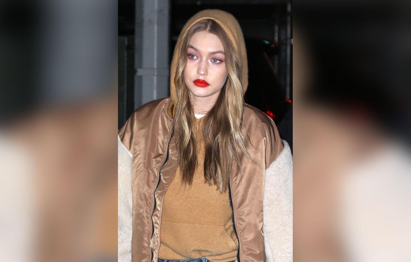 Gigi Hadid rocks bright red lipstick while out in New York