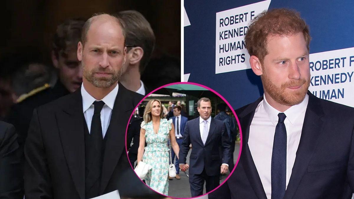 image of prince William, prince harry and Peter Phillips 