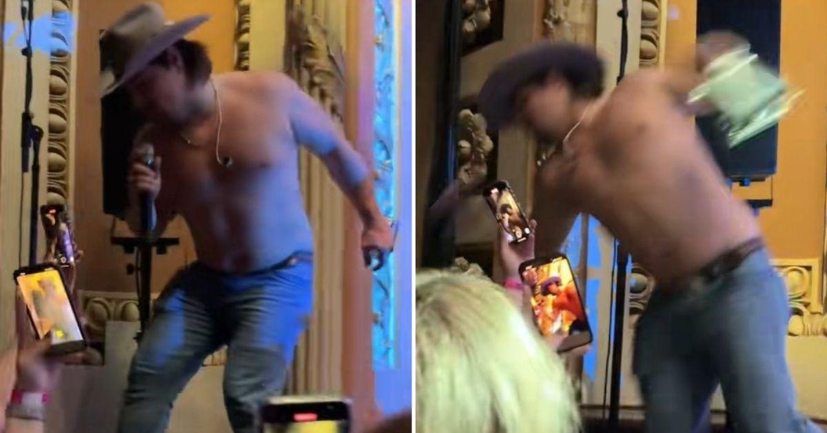 image of Gavin Adcock laughed it off and quickly regained his composure.