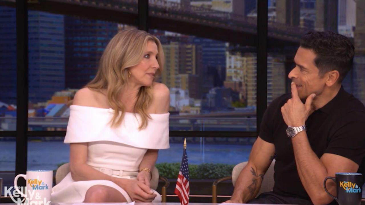 Image of Sarah Chalke asked Mark Consuelos if he thinks of himself as an 'oversharer.'