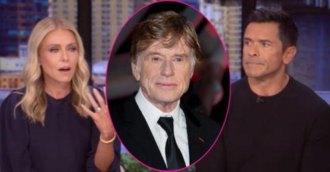 Composite photo of Kelly Ripa, Mark Consuelos and Robert Redford.
