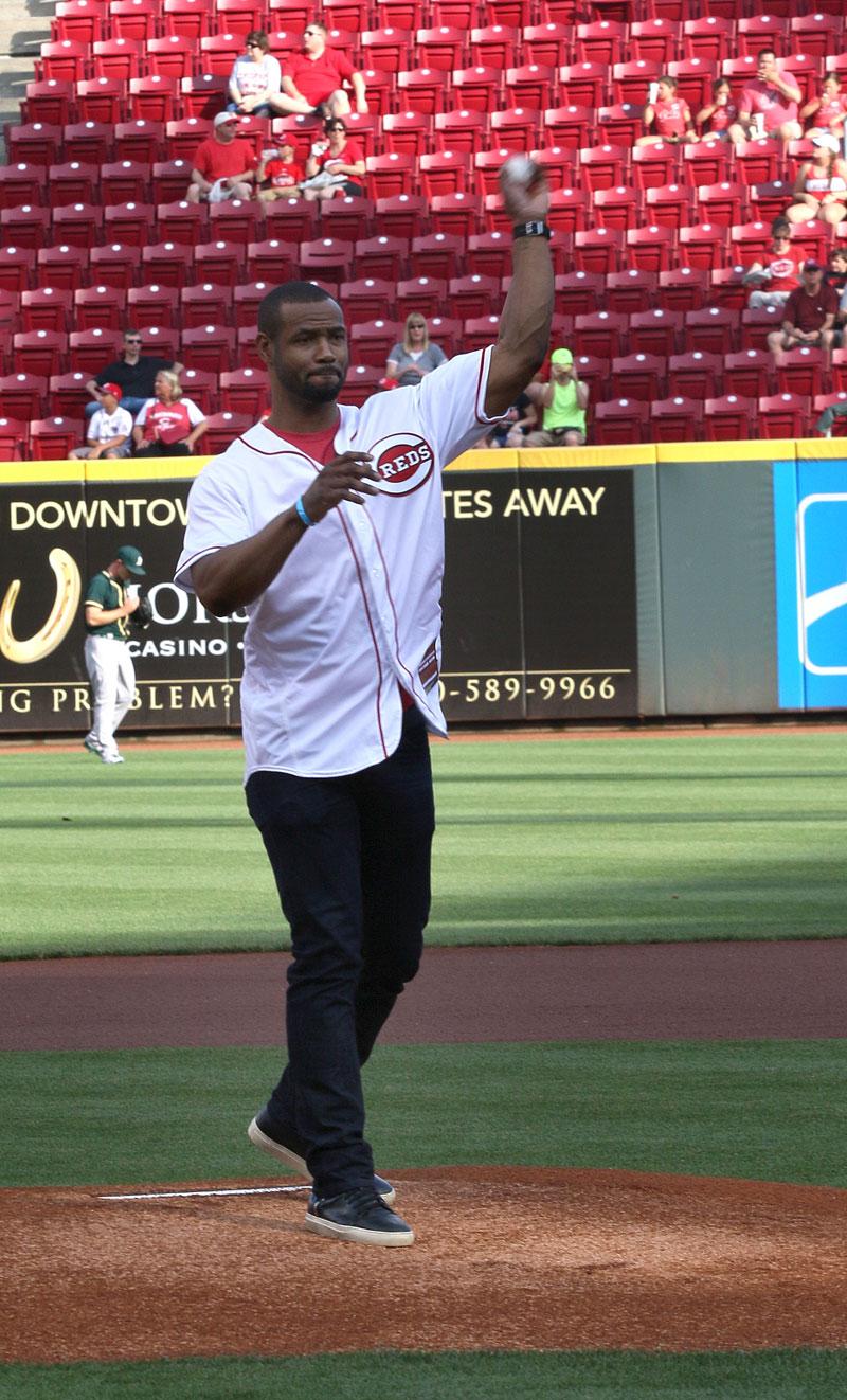 Isaiah Mustafa Cincinnati Reds First Pitch5