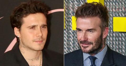 Split photo of Brooklyn and David Beckham