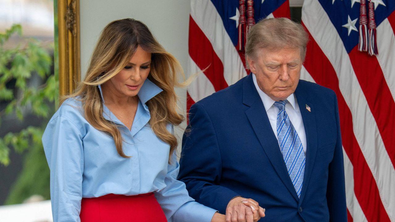 Image of The FLOTUS was scheduled to appear with Donald Trump for a Rose Garden event.