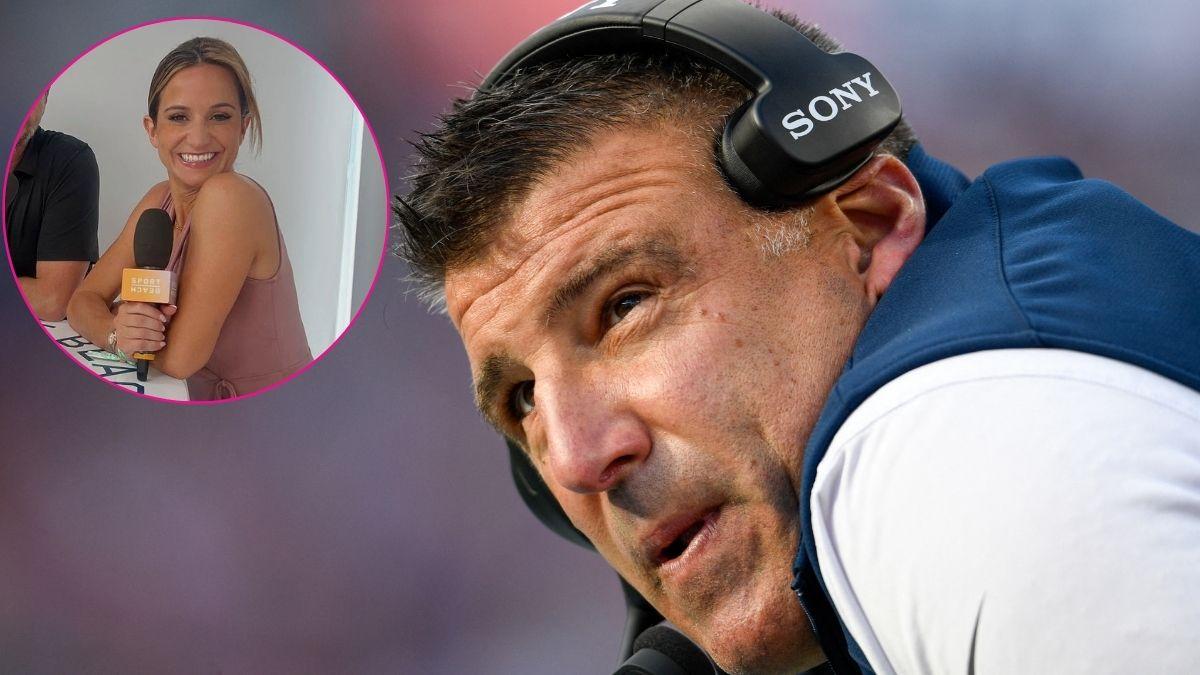 photo of Mike Vrabel and The Athletic reporter Dianna Russini.