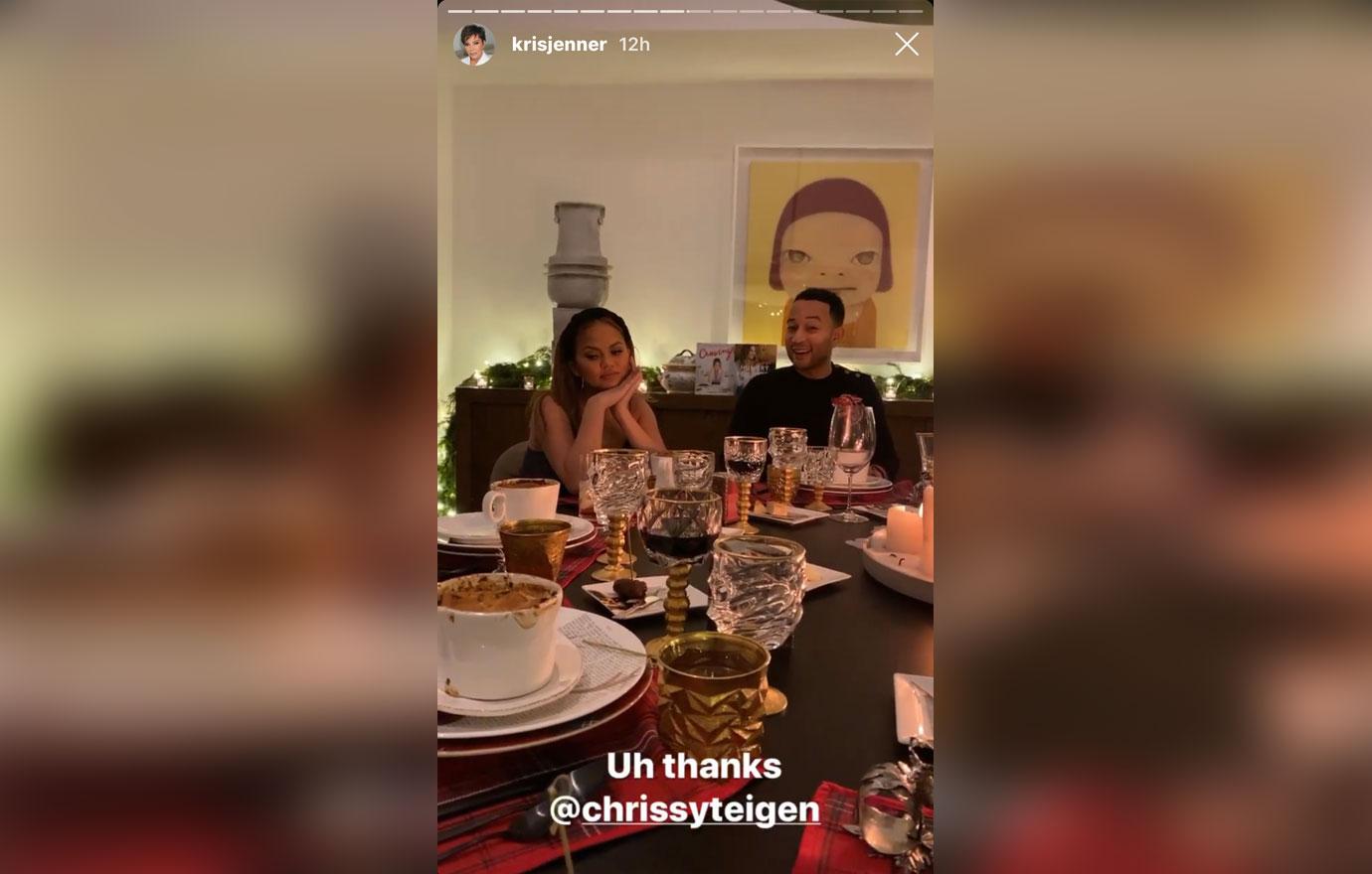 Chrissy Teigen & John Legend Get Comfy Inside Kris Jenner’s Bed