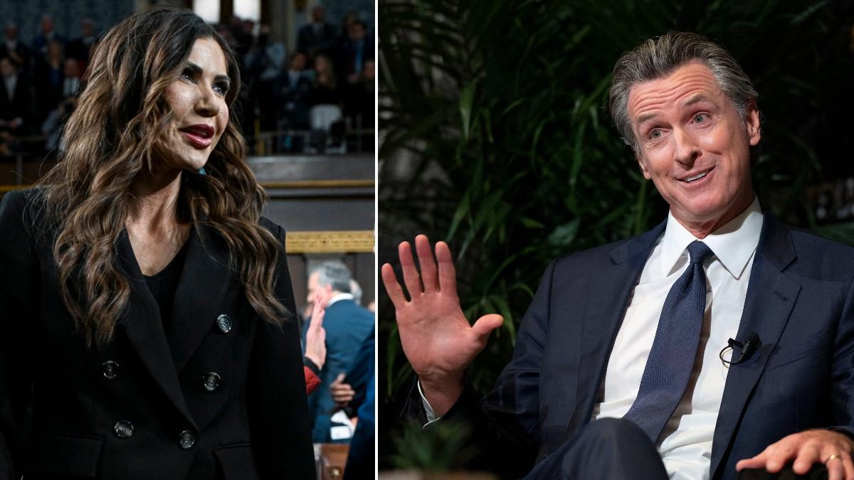 split of Kristi Noem and Gavin Newsom. 