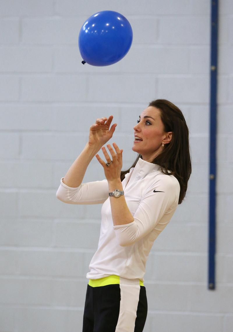 The Duchess of Cambridge takes part in a Tennis coaching workshop