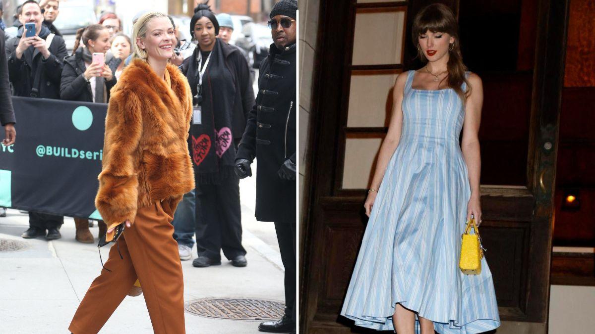 Split photo of Jaime King & Taylor Swift