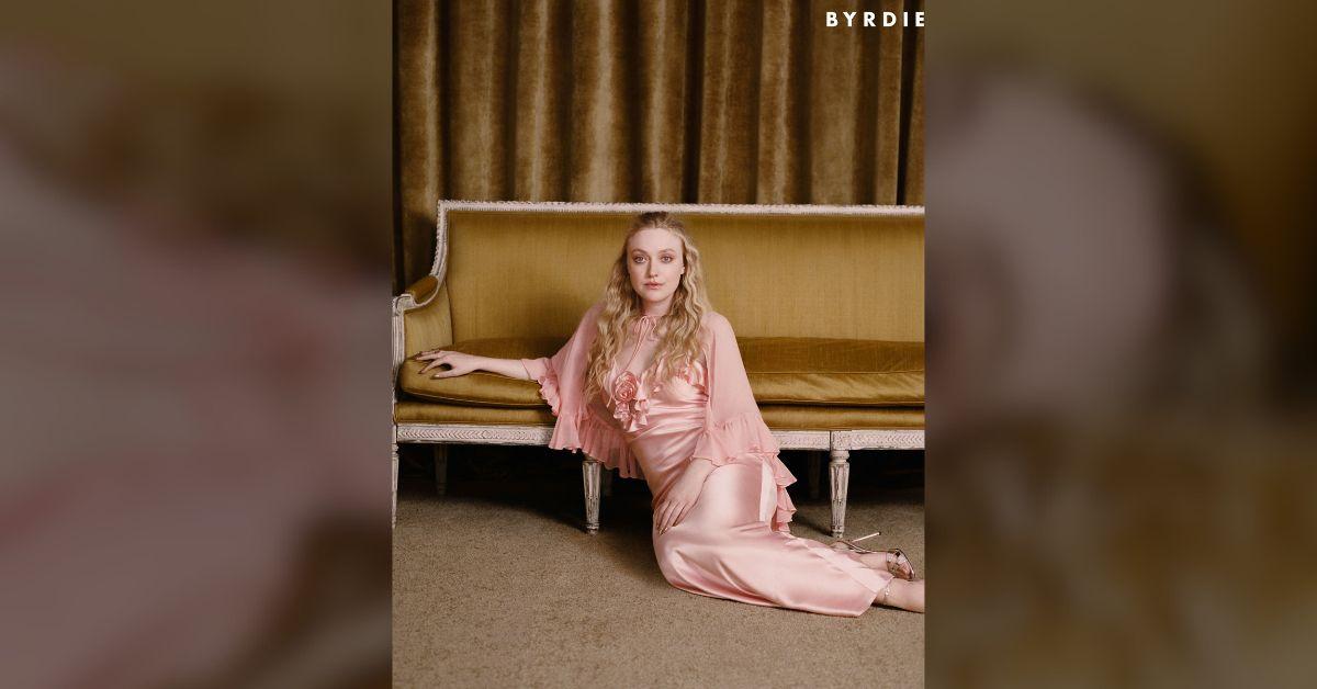 image of Dakota Fanning poses for 'Byrdie.'