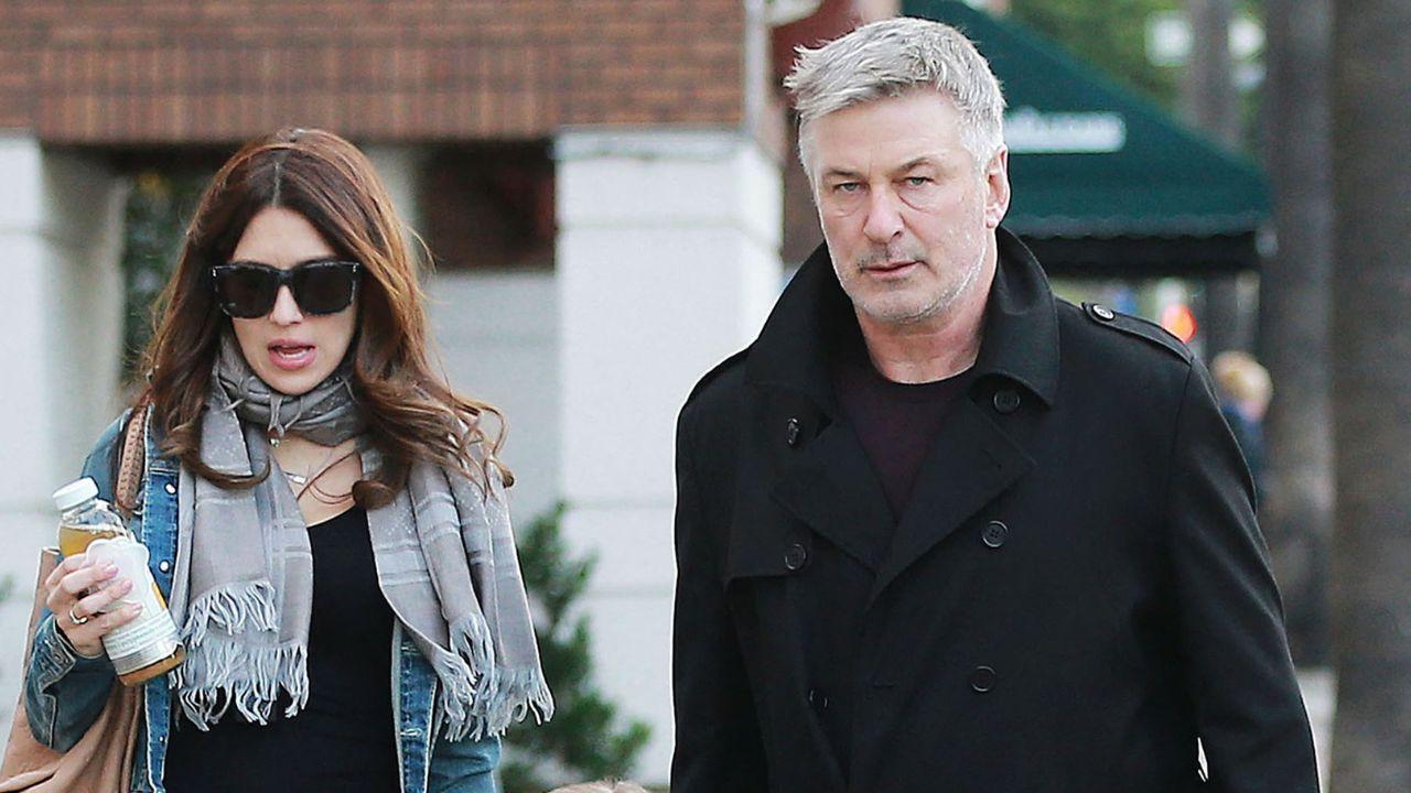 Image of Hilaria and Alec outdoors.