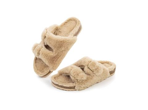 olivia culpo dresses down pilatesw west hollywood sweater dress bap shearling sandals shop