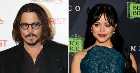 Photo of Johnny Depp and picture of Jenna Ortega.