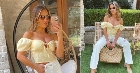 jessie james decker instagram outfit yellow top shop feature