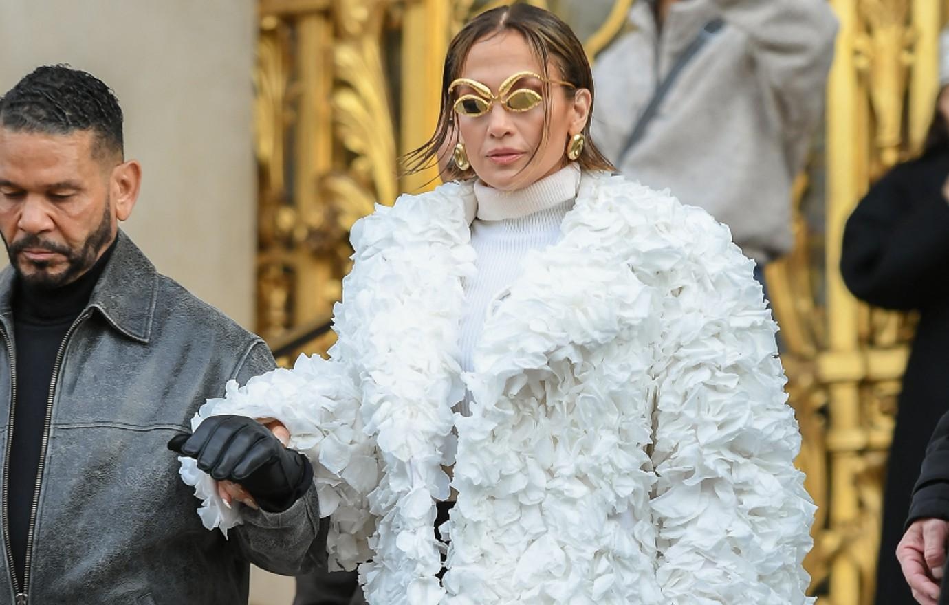 Jennifer Lopez Steals the Show in Schiaparelli Jacket Made of Real Rose  Petals at Paris Fashion Week