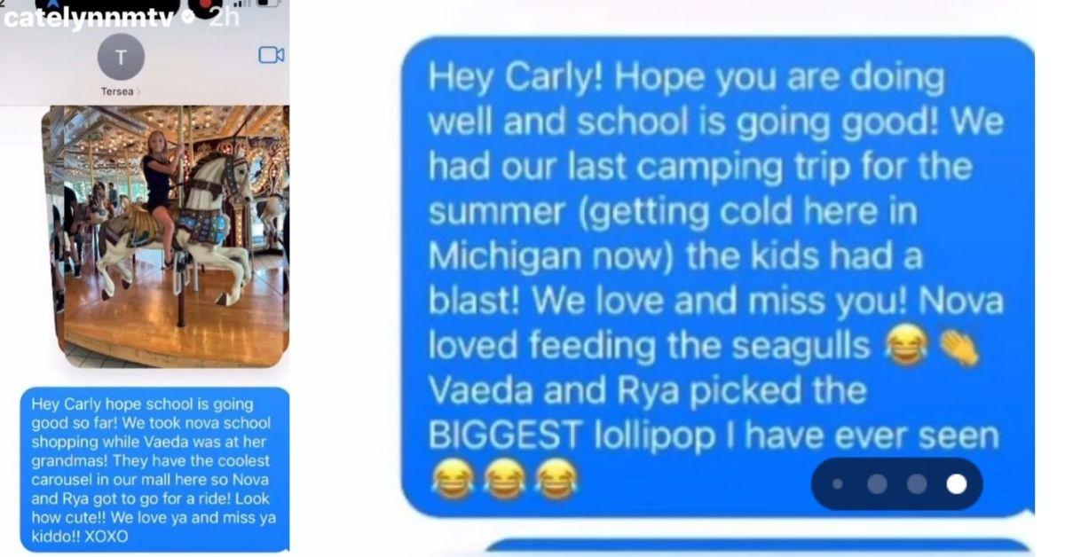 Photo of Catelynn Lowell's text messages to Teresa Davis