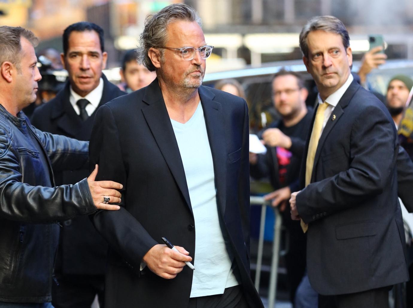 matthew perry disheveled mystery woman nobu lunch date