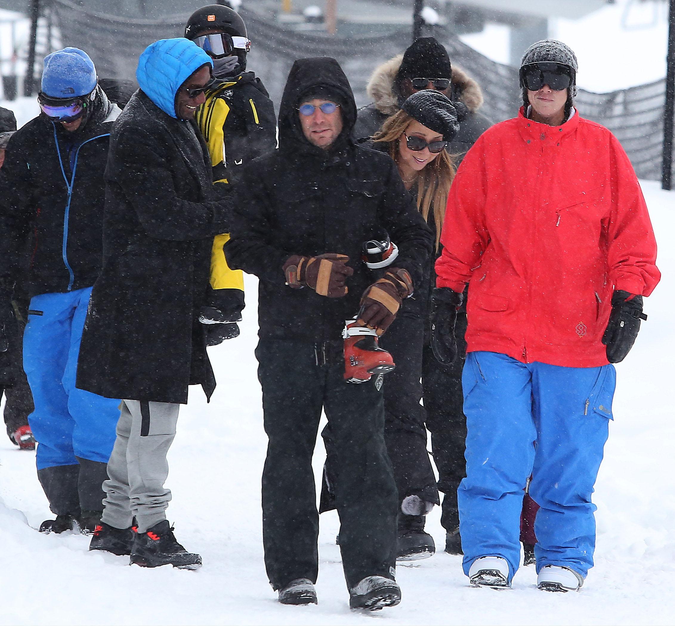 Mariah Carey hit the slopes in Aspen **NO DAILY MAIL SALES**