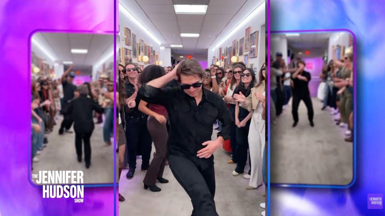 image of Tom Cruise performed his 'Risky Business' dance for the star's show.