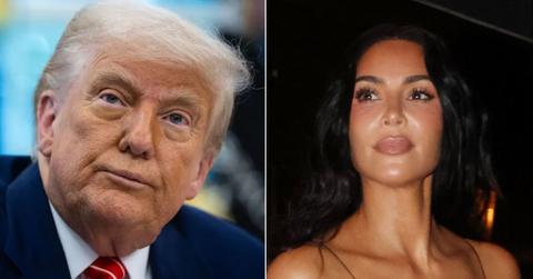 Photo of Donald Trump; picture of Kim Kardashian.
