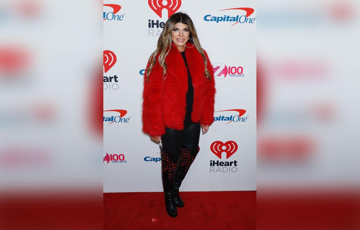 Teresa Giudice Red Coat On Red Carpet Joe Giudice Italy