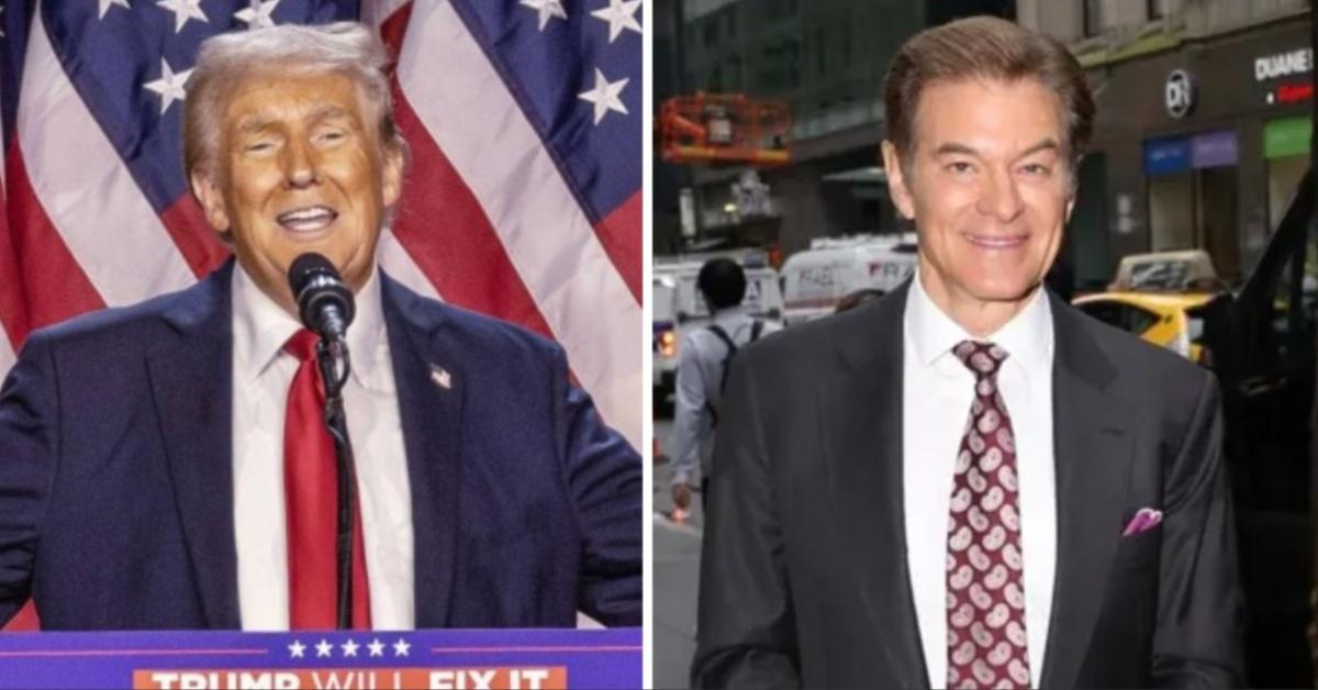 Split photo of Donald Trump and Dr. Oz