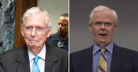 Photo of Mitch McConnell and Mikey Day.