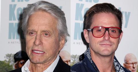 Split image of Michael Douglas and Cameron Douglas.